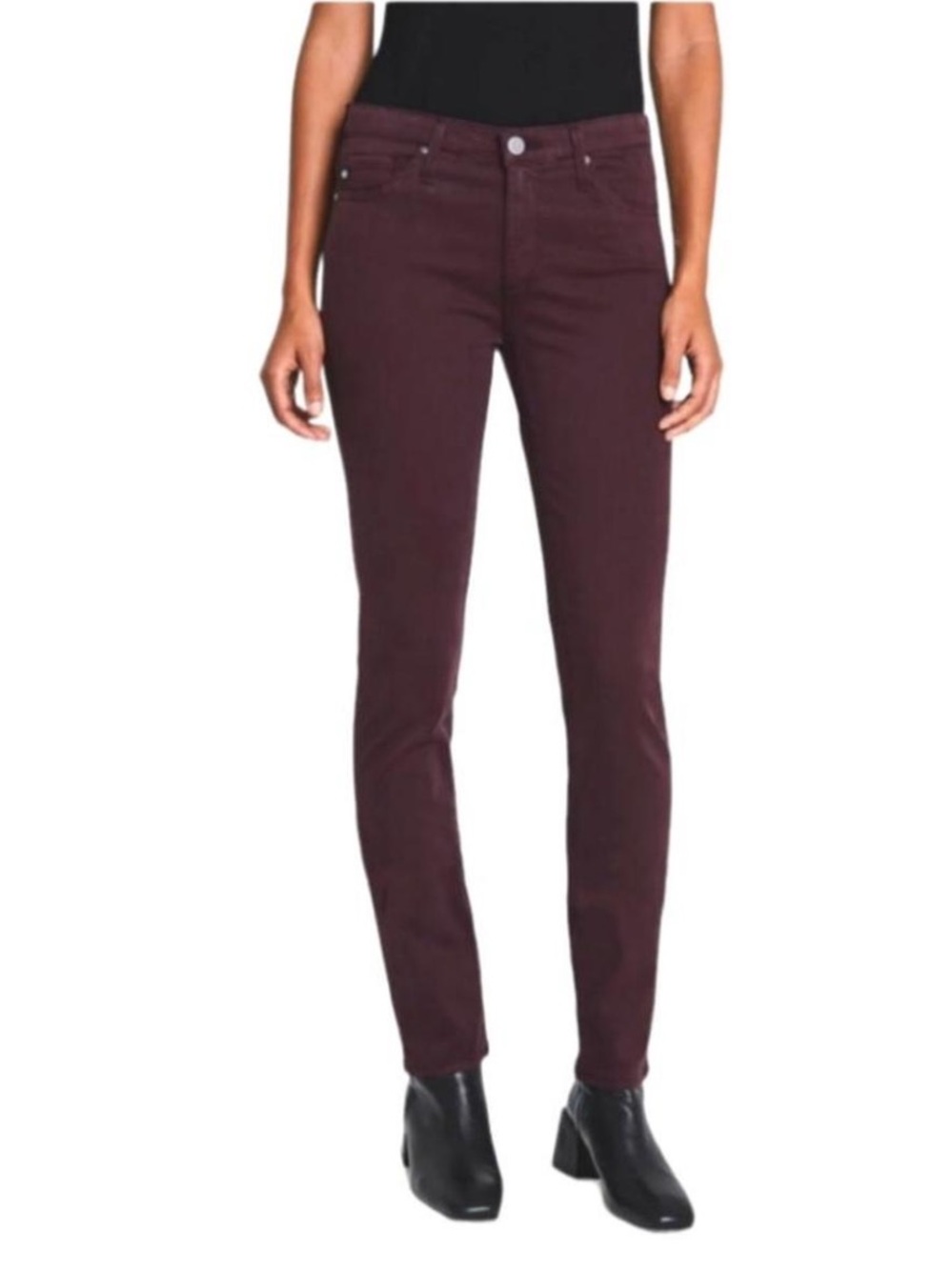 AG Jeans Women's Prima Cigarette Jeans in Wine / Burgundy Sz 29R Mid-Rise